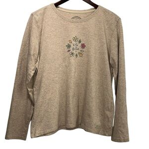 Life Is Good™ Women's Long Sleeve Crewneck Tee - Beige